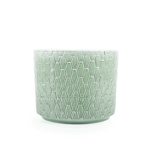 Osłonka Ceramiczna Plaster Miodu 12x14.5 Zielony