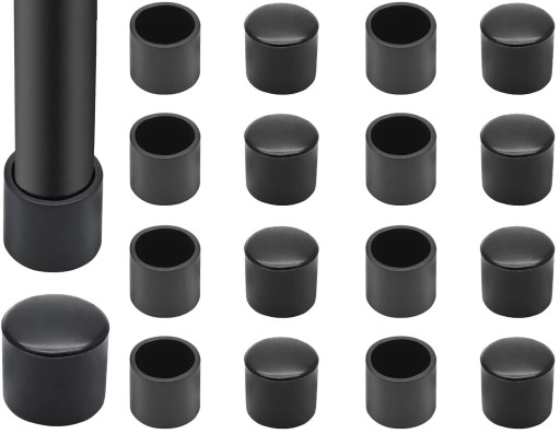 16x Nakładki nasadki na nogi krzesła czarne 25mm