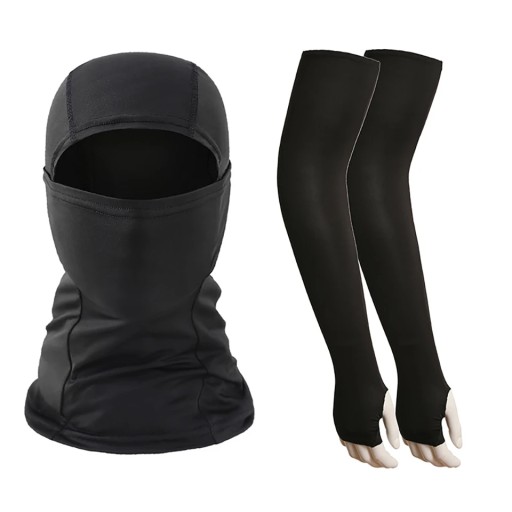 Outdoor Sun Protection Cycling Set Balaclava And Fingerless Sleeves