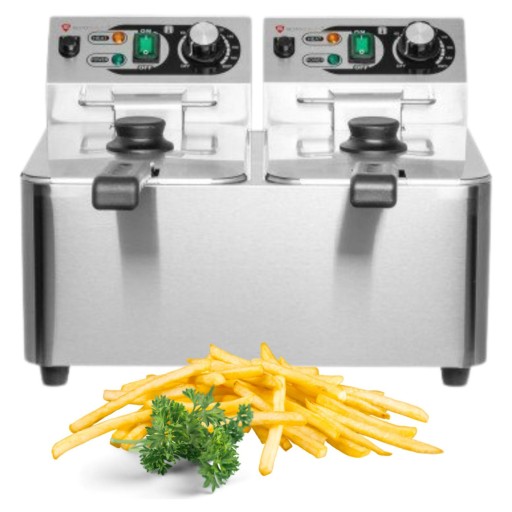FRYTOWNICA ELEKTRYCZNA GASTRONOMICZNA 2x4L 2x2500W 230V SZYBKA WYDAJNA
