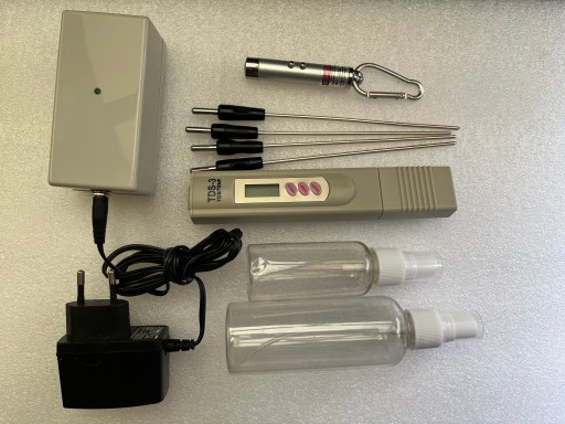 Generator srebra koloidalnego +druty +miernik TDS + atomizer (odkażanie)