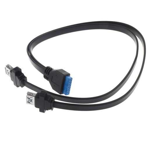 2 porty USB 3.0 A żeńskie do płyty głównej 20 pinów dopasowanych