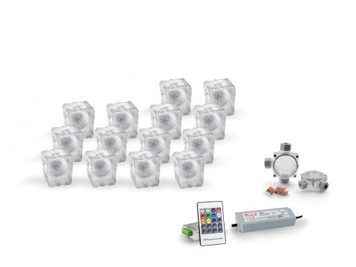 14x Świecąca Kostka Brukowa LED Creativ 6x7x8 RGB