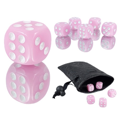 RÓŻOWA KOŚĆ SZEŚCIOŚCIENNA K6 RPG 1,1 CM