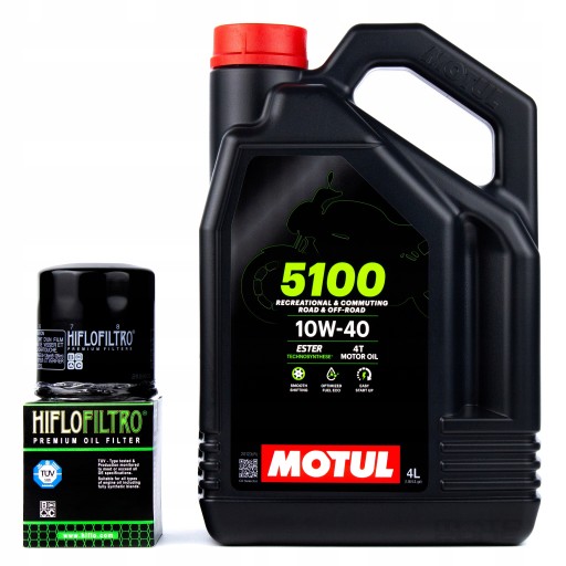 Olej silnikowy MOTUL 5100 10W40 4L + filtr oleju HIFLO