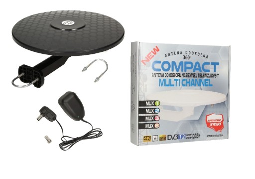 Antena COMPACT TV DVB-T dookólna 360 MUX 1,2,3 i 8
