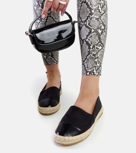 Czarne espadryle Carugo 27811 rozmiar 37
