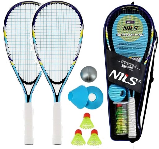 ZESTAW RAKIET Crossminton Speedminton 2x RAKIETY + 3x Lotki + Znacznik Pola