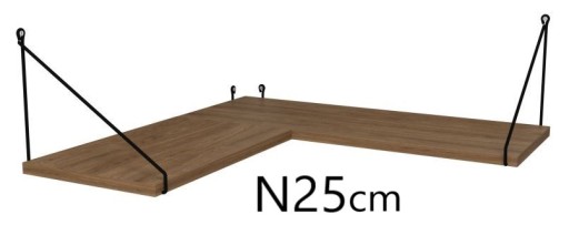 PÓŁKA NAROŻNA na WYMIAR N-25cm STYL SKANDYNAWSKI ELAD LOFT