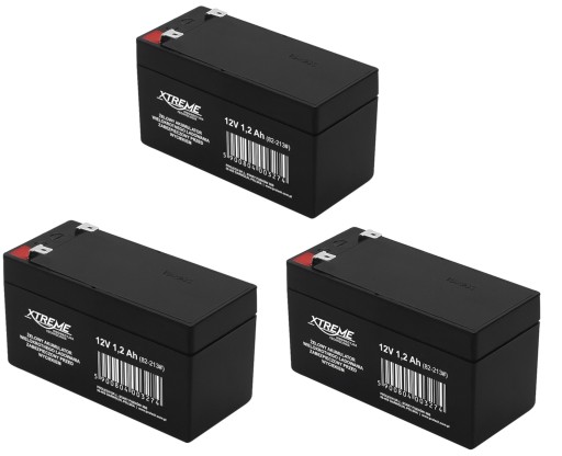 3x bezobsługowy AKUMULATOR bateria AGM 12V 1,2Ah ups zabawka pojazd wózek