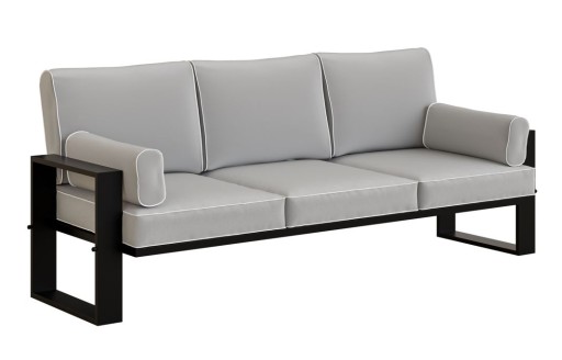 Kanapa sofa ogrodowa wypoczynkowa OUTDOOR GREY 3-osobowa 215 cm