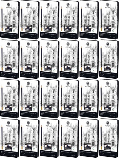 OŁÓWKI TECHNICZNE DO SZKICOWANIA 12 sztuk 8B-3H METALOWY BOX x 24 szt