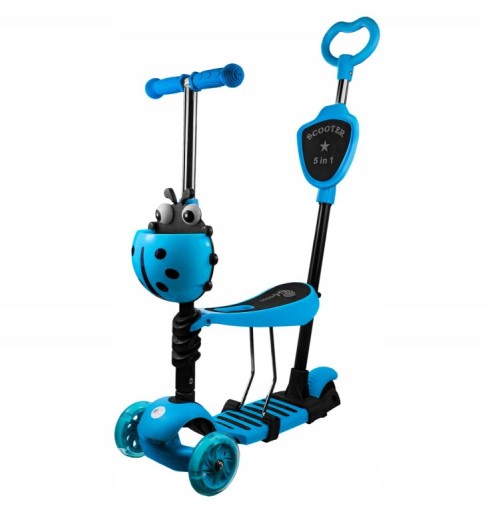 HULAJNOGA DLA DZIECI SCOOTER 5IN1! 3 KÓŁKA, BLUE