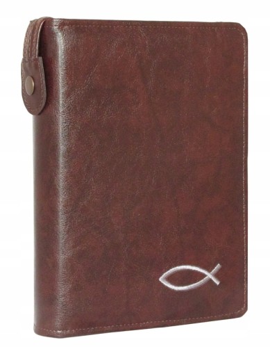 Etui na Biblię Tysiąclecia 16x22 kasztan haft
