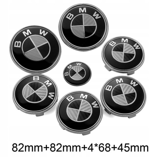 BMW LOGO EMBLEMAT ZNACZEK 7 SZTUK KOMPLET