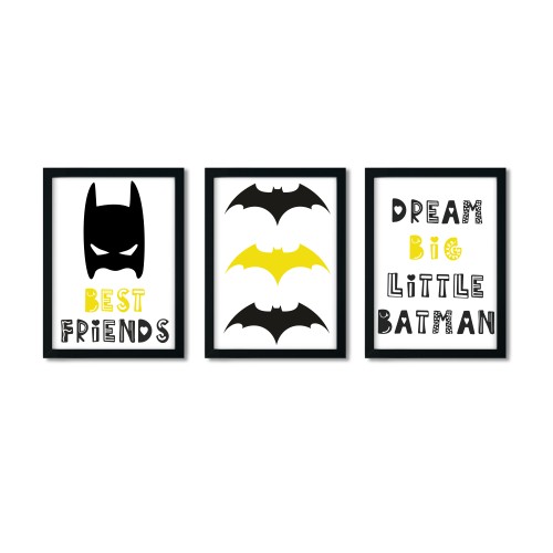 Zestaw 3 plakaty A4 Batman Superbohater Nr.2