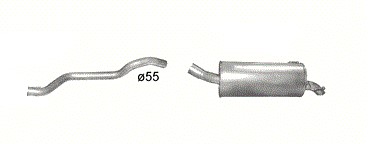 Tłumik końcowy +rura DPF Opel Zafira B poj.1,9 diesel