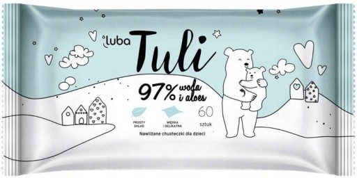 Chusteczki NAWILŻANE TULI z ALOESEM dla Dzieci i Niemowląt 60szt łagodzące