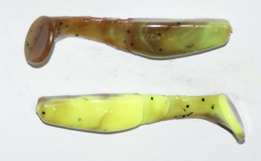 Manns Predator 2 7cm brąz/żółty fluo z brokatem
