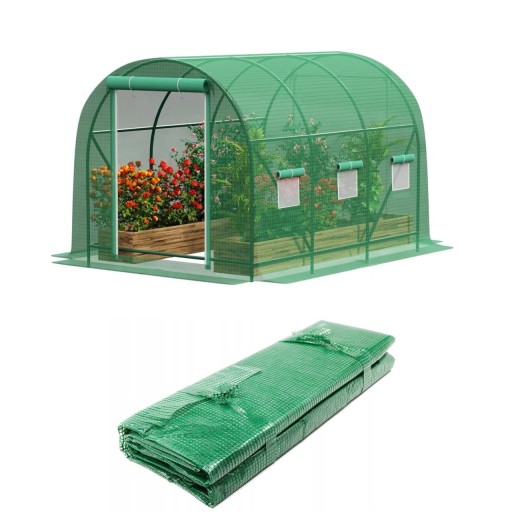 FOLIA ZAMIENNA UV JAKOŚĆ PREMIUM TUNEL FOLIOWY 6M2 300 x 200 cm ZIELONY