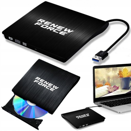 NAPĘD CD-R/DVD-ROM/RW ZEWNĘTRZNY NAGRYWARKA ODTWARZACZ PRZENOŚNY USB 3.0