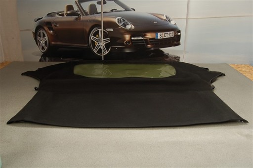 Porsche 986 Boxster Płótno dachu z szybą, czarne