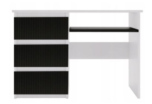 Biurko 110 cm czarne z białym stylowe i nowoczesne, frezowane CS9 MDF