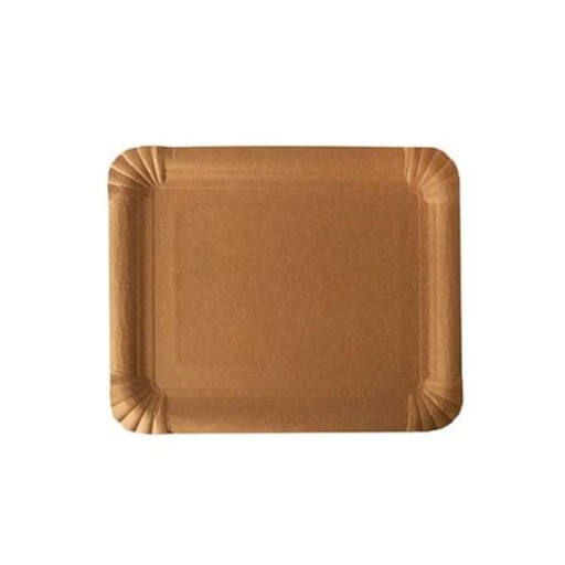 Talerz papierowy eco kraft prostokątny 16 x 20 cm