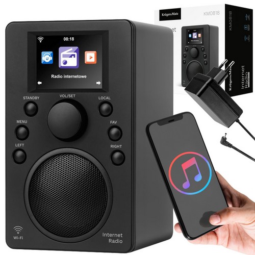 RADIO INTERNETOWE LCD WI-FI BT POGODA BUDZIK DAB