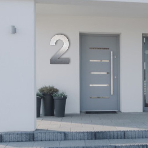 Nowoczesny numer 3D na dom duży 40 cm inox