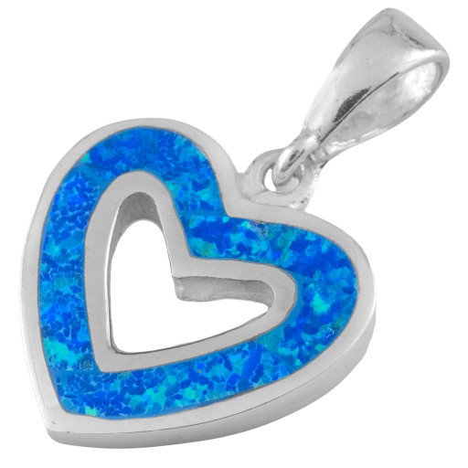 VERSIL wisior wisiorek opal serce SREBRO 925