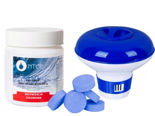 ZESTAW CHLOR TABLETKI DO BASENU + DOZOWNIK 20g