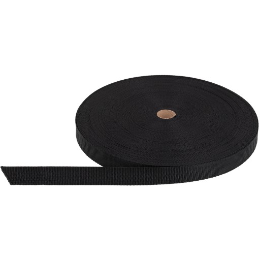 TAŚMA NOŚNA PARCIANA CZARNA 20mm 50mb WZÓR 1