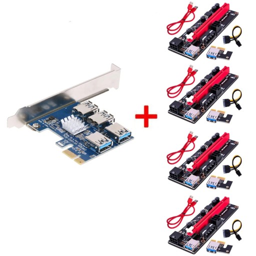 PCI-E USB Riser SPLITTER + адаптер 4x RISER 009s