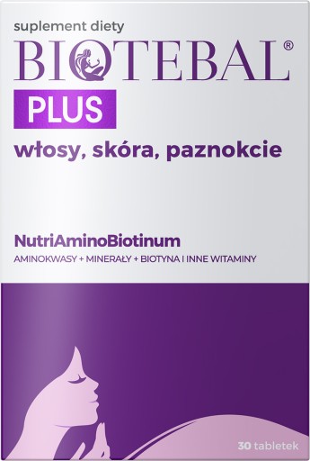 BIOTEBAL PLUS WŁOSY SKÓRA PAZNOKCIE SUPLEMENT DIETY 30 TABLETEK