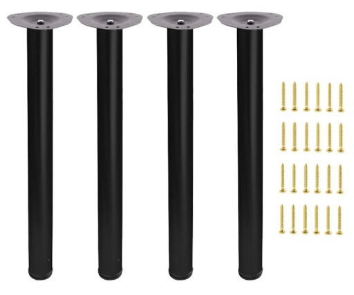 NOGi DO STOŁU BIURKA REGULACJA CZARNA 710MM 4 SZT