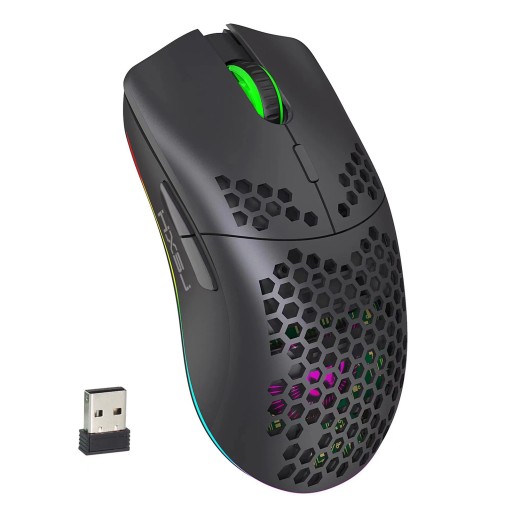 HXSJ T66 RGB 2.4G Wireless Gaming Mouse RGB Lighting Charging Mouse with