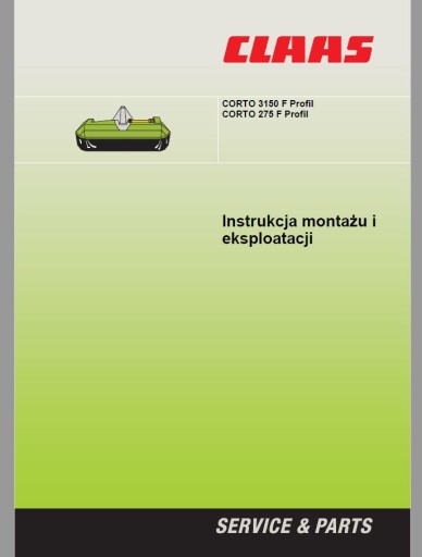 Instrukcja obsługi CLAAS CORTO 3150 275 F Profil