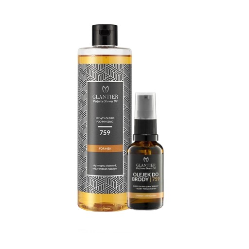 Zestaw Glantier Olejek pod Prysznic 400ml 759 + Olejek do brody 30ml 759