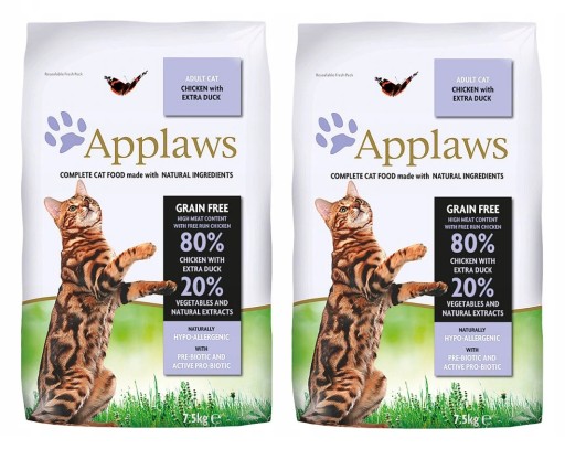 APPLAWS kurczak i kaczka karma dla kotów 2 x 7,5kg