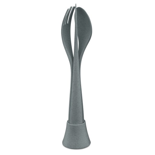 Zestaw sztućców Tulip Organic ciemnoszary Koziol