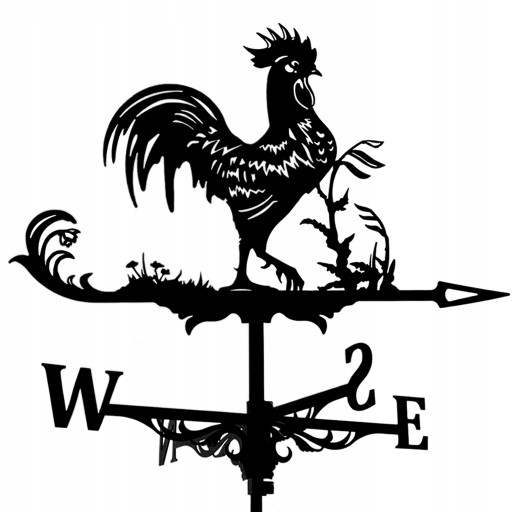 Metalowy Czarny Kogut Wiatrowskaz Wiatrowskaz