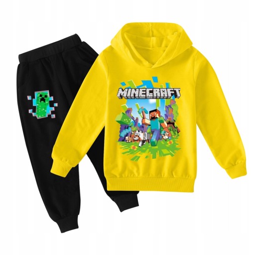 MINECRAFT DZIECI BLUZA I SPODNIE PURPUROWY