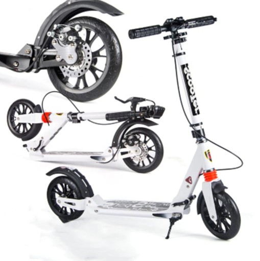 HULAJNOGA URBAN SCOOTER BIAŁA 2 KÓŁKA HAMULEC TARCZOWY