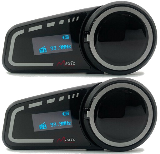 2 Interkomy Motocyklowe MaxTo M2C DO 6 KASKÓW LCD