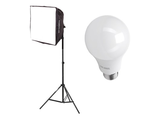 Zestaw światło CIĄGŁE LAMPA STUDYJNA LED 25W SOFTBOX 40x40cm statyw
