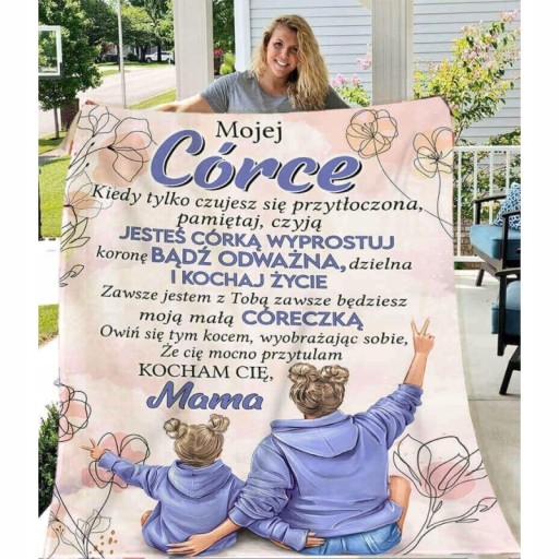 Koc od mamy dla córki -Jesteś moim sercem