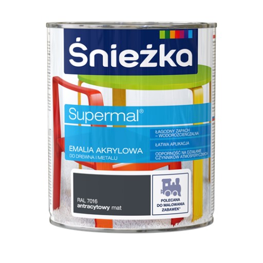 ŚNIEŻKA EMALIA AKRYLOWA RAL7016 ANTRACYT 0,8L