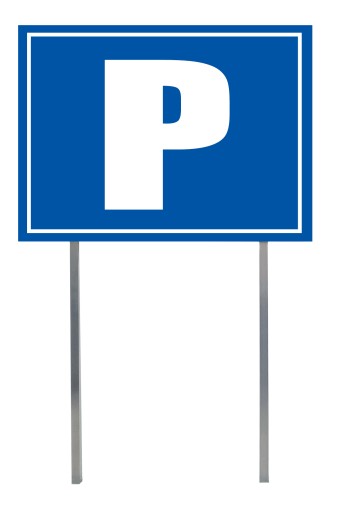 Tabliczka parkingowa na słupach nadruk LOGO