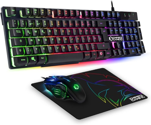 Zestaw klawiatura i mysz EMPIRE GAMING czarny podkładka